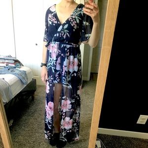 Francesca’s sheer romper dress 🌸